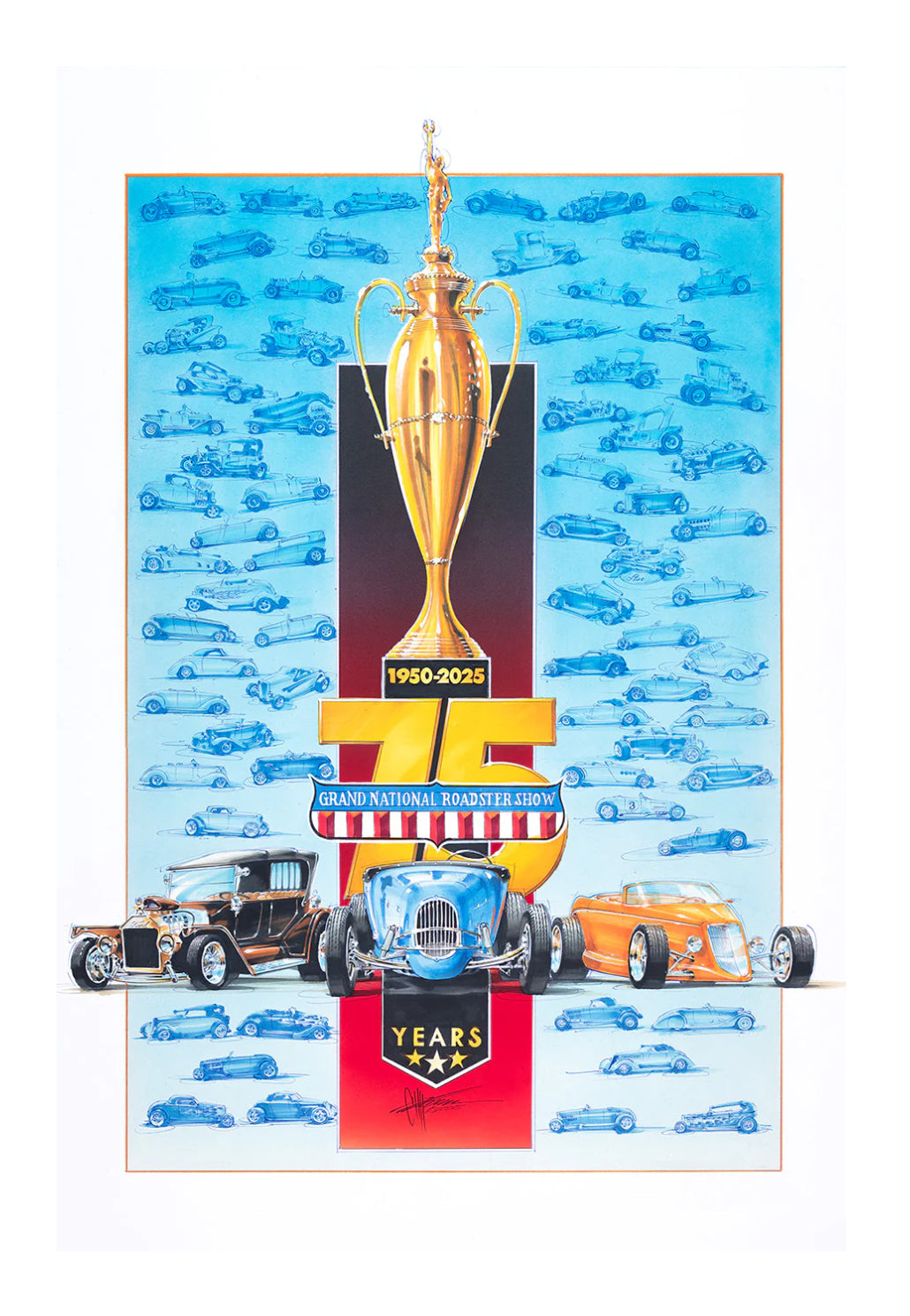 GNRS 75th Anniversary Poster Signed by Chip Foose